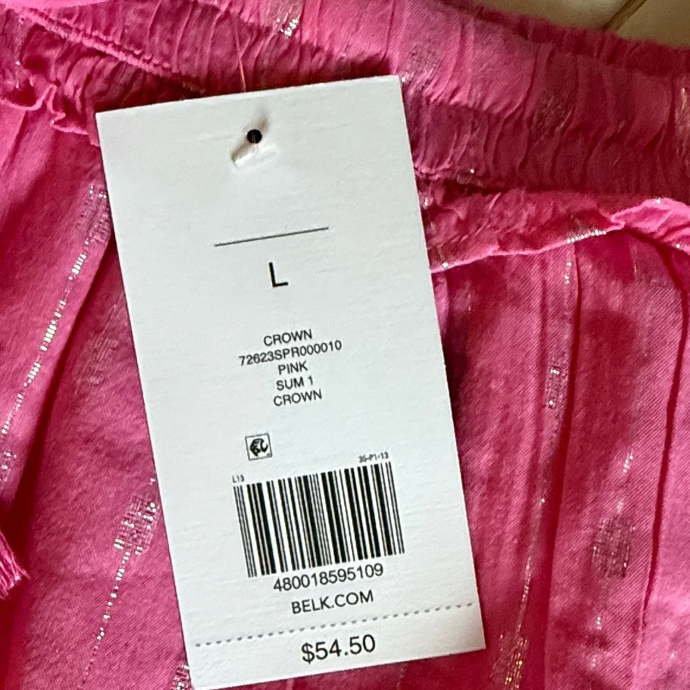 Crown & Ivy Pink Skater Skirt w/ metallic‎ embellishments. NWT -retail 54.50